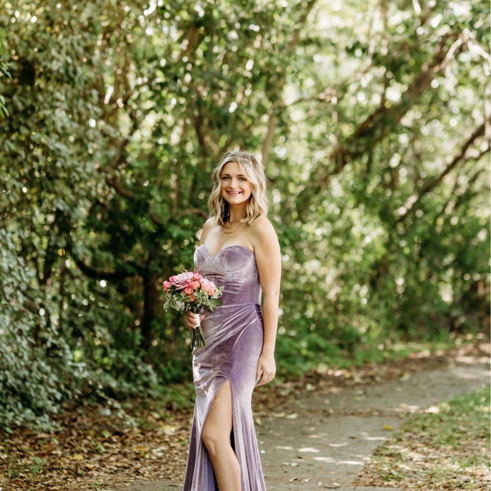 Elegant Purple Strapless Dress